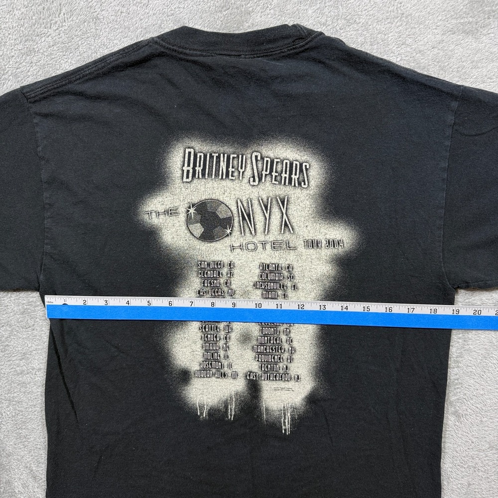 Vintage Britney Spears Mens Medium The Onyx Hotel Tour 2004 Dance Tee Y2K Black - Picture 7 of 8